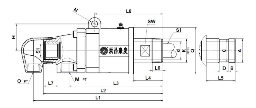 【JFW-2002】20A-80A 雙向內(nèi)管旋轉(zhuǎn)式 旋轉(zhuǎn)接頭規(guī)格尺寸圖